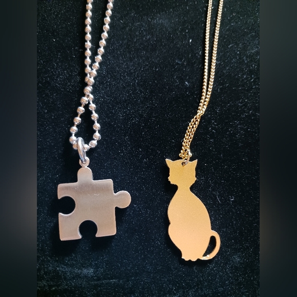 Customized Charm Necklaces, Cat & Puzzle! Unique Salvage - Picture 5 of 9